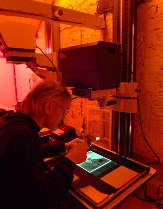 In the dark room